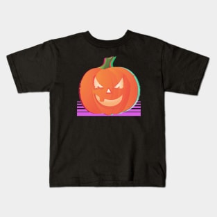 Halloween Vaporwave Jack o lantern Kids T-Shirt